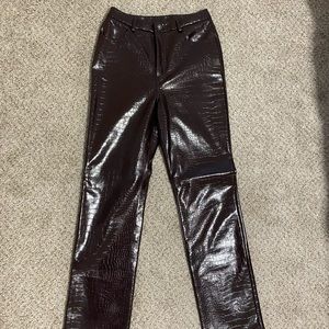 Asos chocolate croc print vinyl pants